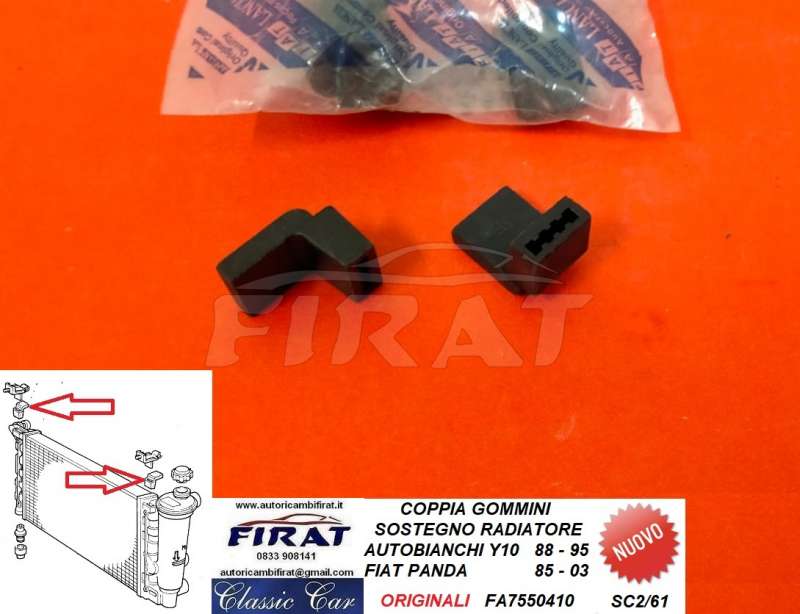 GOMMINO SOSTEGNO RADIATORE FIAT PANDA - Y10 (7550410)